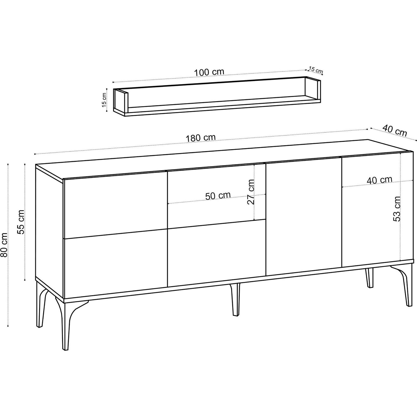Thumbnail - Kalune Design, Kommode + Sideboard, Felix (180 x 80 x 40 cm)