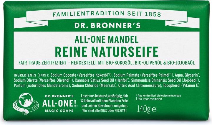 Immagine prodotto Dr. Bronner's Sapone Naturale All-One Mandorla 140g (Sapone duro)