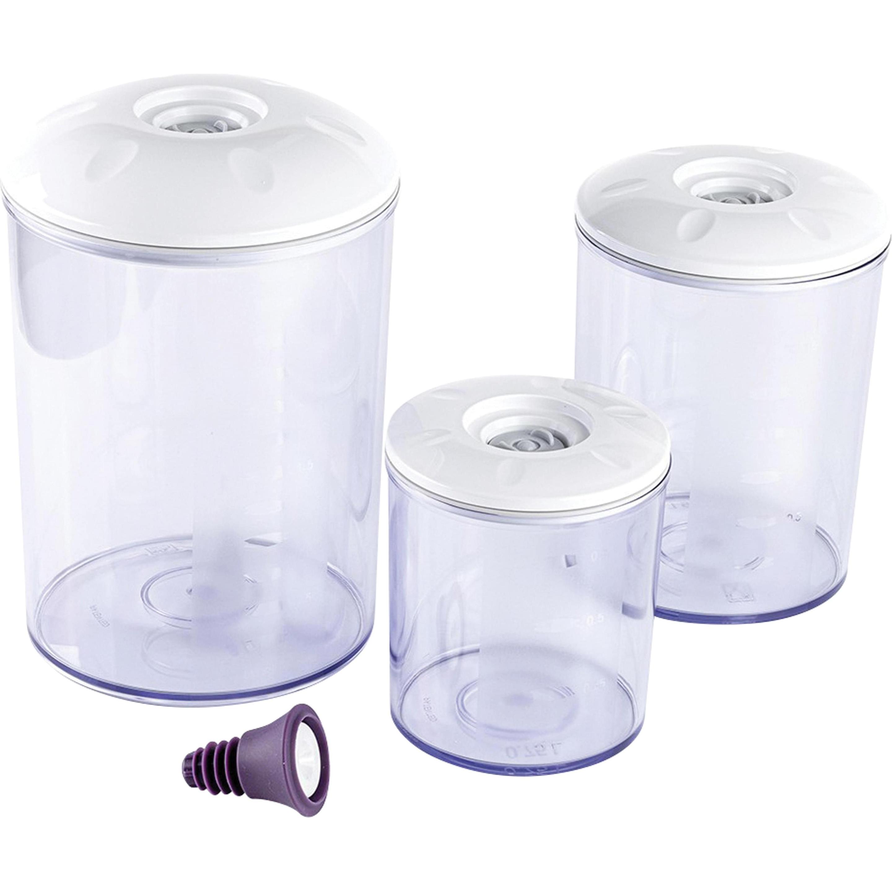Magic Vac SET 3 FAMILIY 0,75l + 1,5l + 3l contenitore sottovuoto, Contenitori per alimenti, Trasparente