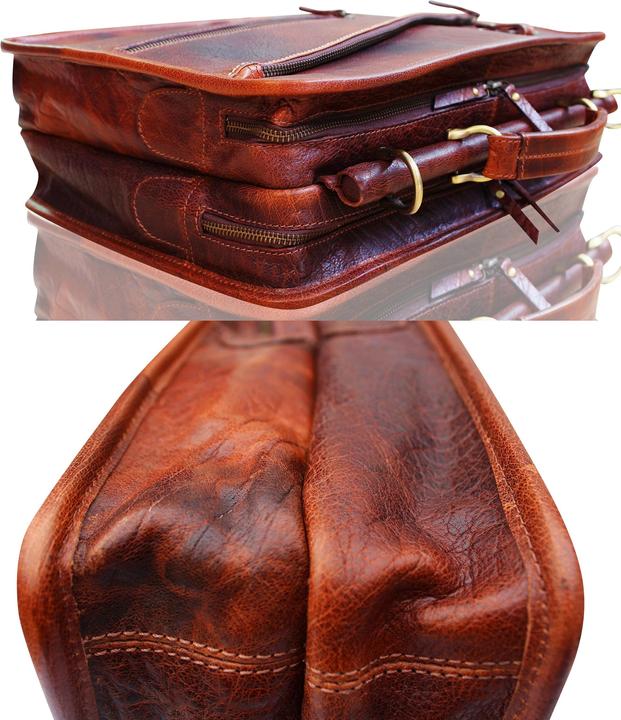 Immagine prodotto Only-Bags.Store Cartella in vera pelle, borsa per laptop, borsa a tracolla per ufficio, borsa messenger, regalo di (15.50")