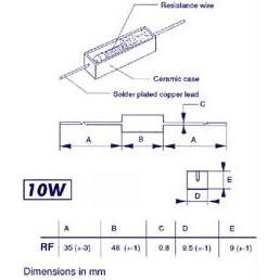 10x Velleman Resistor 10W 0E82, Widerstand