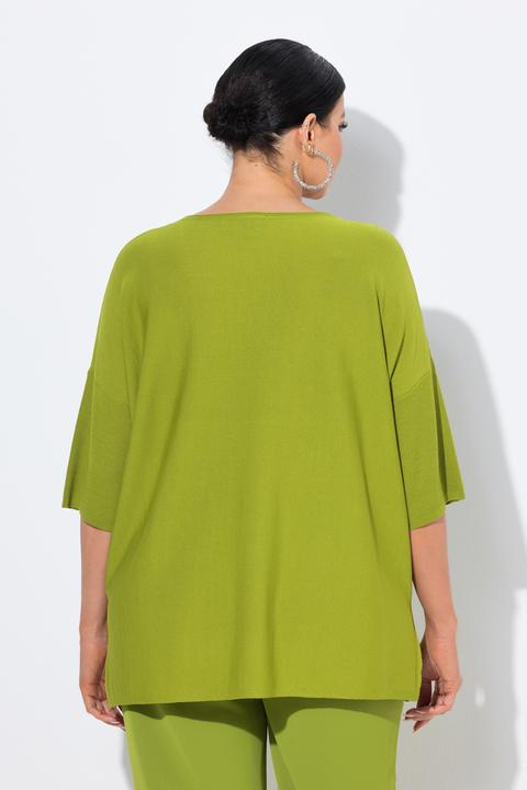 Produktbild Ulla Popken Pullover, Oversized, V-Ausschnitt, Halbarm (54)