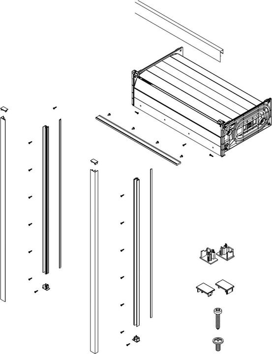 Produktbild Rehau RAUVOLET Rollladen Kassettenmodul Crystal Line, KB 900 mm, schwarz matt (1 Stk.)