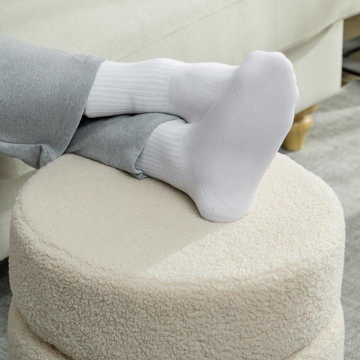 Produktbild Homcom Fusshocker Polyester, Schaumstoff Beige