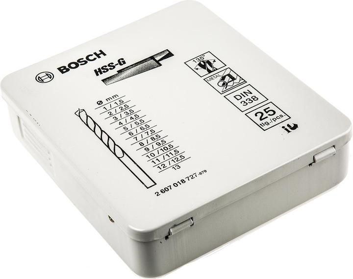 Produktbild Bosch Professional Zubehör 25-tlg. Metallbohrer-Set HSS-G, DIN 338, 135°, 1–13 mm (1 mm, 1.5 mm, 10 mm, 10.5 mm, 11 mm, 11.5 mm, 12 mm, 12.5 mm, 13 mm, 2 mm, 2.5 mm, 3 mm, 3.5 mm, 4 mm, 4.5 mm, 5 mm, 5.5 mm, 6 mm, 6.5 mm, 7 mm, 7.5 mm, 8 mm, 8.5 mm, 9 mm, 9.5 mm)