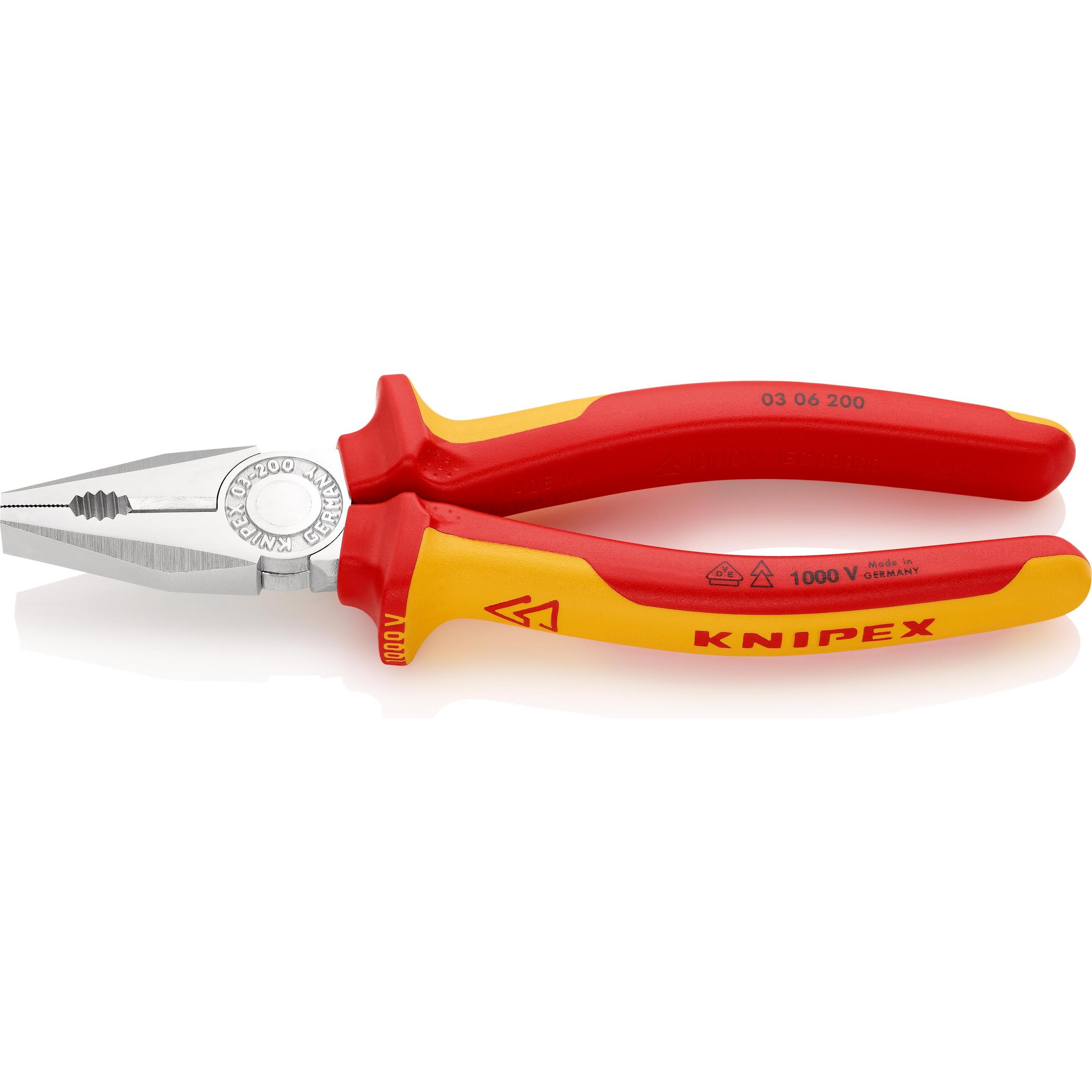 Knipex, Pinza, Pinze combinate DIN ISO 5746 L.200mm VDE max. 16mm2 cromato 2comp. manicotti con protezione (200 mm)