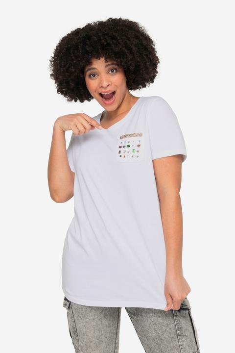 Actual product image Angel of Style Classic Fit Crew Neck Decorative Rhinestone Chest Pocket T-Shirt (52)