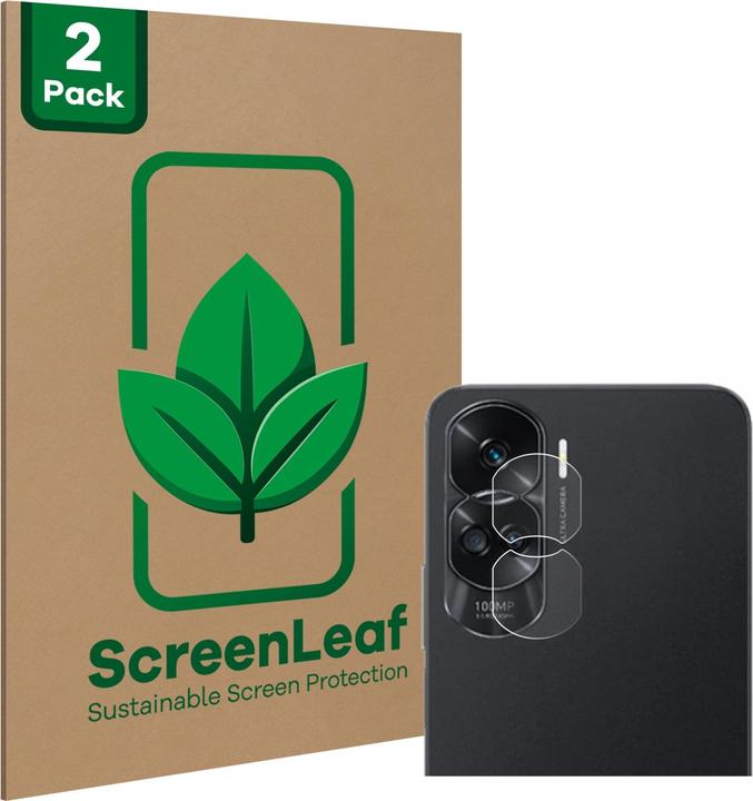 Produktbild ScreenLeaf Schutzfolie nachhaltiger Displayschutz Displayschutzfolie Folie Klar Transparent (2 Stück, Honor 90 Lite)