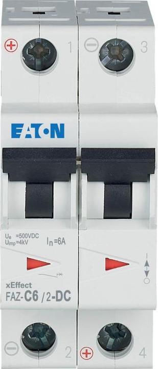 Produktbild Eaton MOE FAZ-C6/2-DC LS-Schalter C-Char 6A, 2p, DC