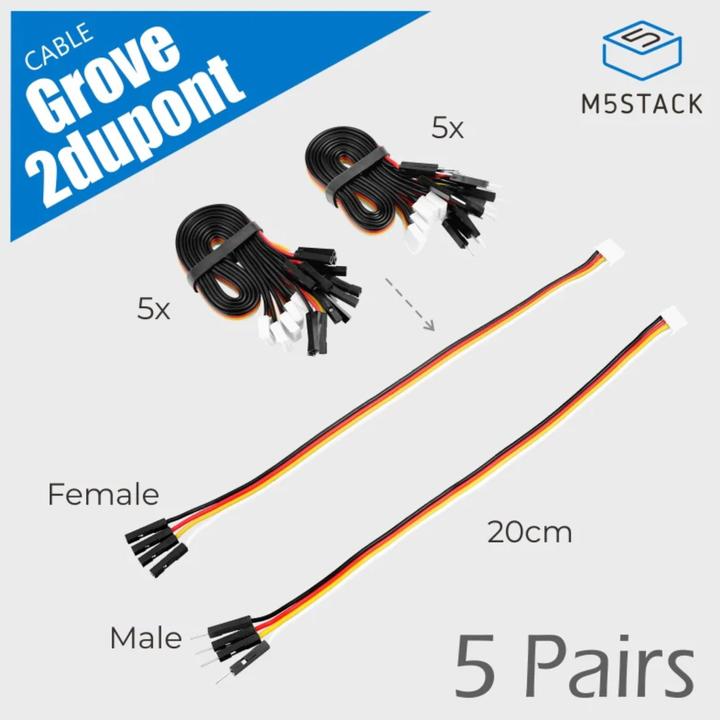 Actual product image M5Stack Grove2Dupont Conversion Cable 20cm 10pcs