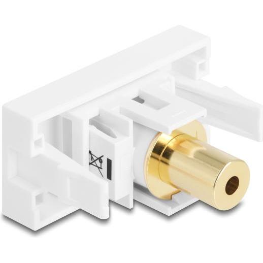 Thumbnail - Delock Easy 45 Modul Klinkenbuchse 3,5 mm 4 Pin zu Klinkenbuchse 3,5 mm 4 Pin vergoldet weiss, Audio Adapter, Weiss