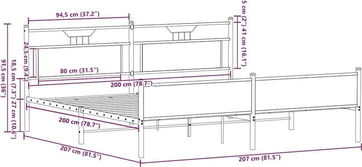 Image du produit vidaXL Bettgestell (200 x 200 cm)