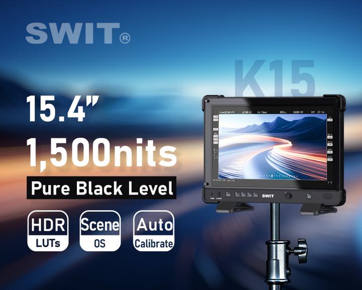Produktbild Swit K15 | 15.4" professional High-bright HDR FHD Slim Field Monitor with reinforced corners, V-moun (15.40", UWFHD)