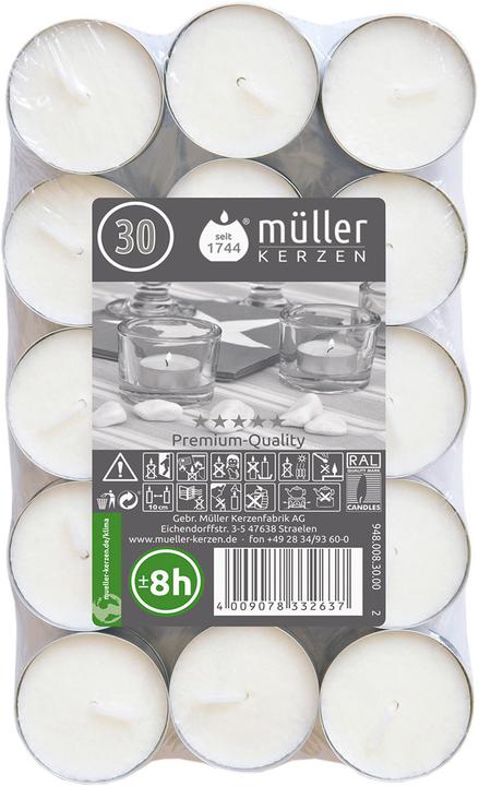 Produktbild müller Kerzen 30 Teelichte 8h Flatpack (30 Stk.)