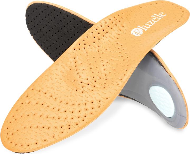 Actual product image Bluzelle Genuine leather insoles with arch support