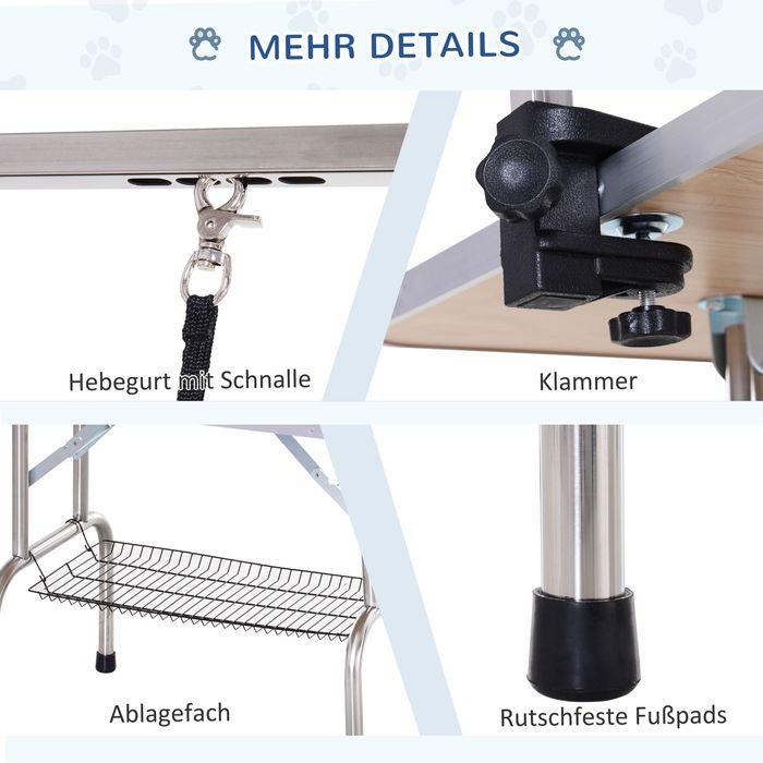 Actual product image Swisshandel24 Grooming table Trimming table Shearing table with lower basket for dogs height-adjustable foldable (Dog)