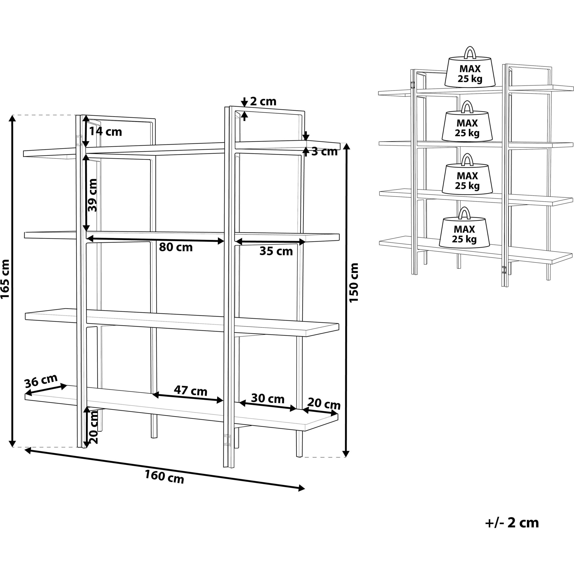 Thumbnail - Beliani, Regal, Compton (160 x 36 x 165 cm)