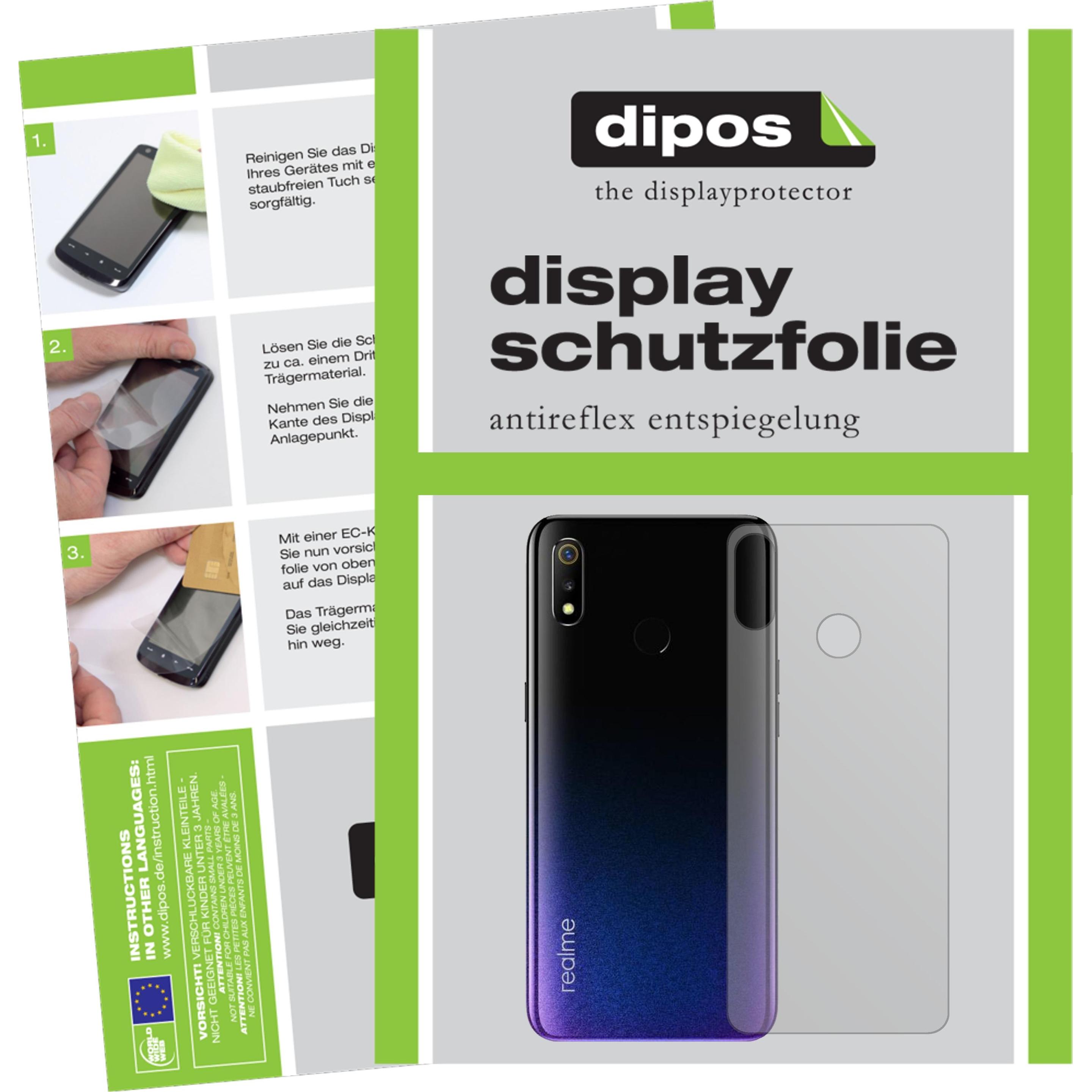 Dipos Displayschutzfolie Antireflex (2 Stück, Realme 3), Smartphone Schutzfolie, Transparent