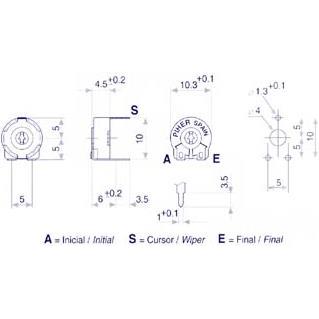 Velleman Piher Trimmer 47K (Small Hor For Spindle), Widerstand
