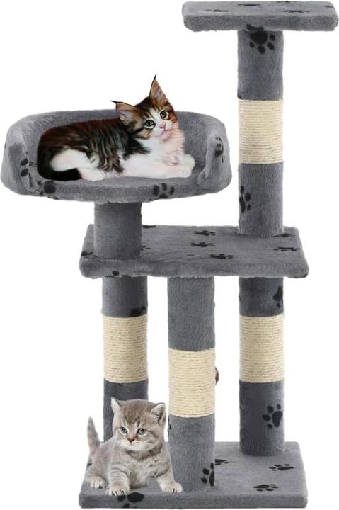 Actual product image vidaXL Kratzbaum (65 cm, Grey with paw pattern)