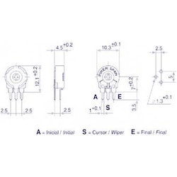 Velleman Piher Trimmer 10K (Small Vert For Spindle), Widerstand