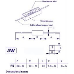 10x Velleman Resistor 5W 470E, Widerstand