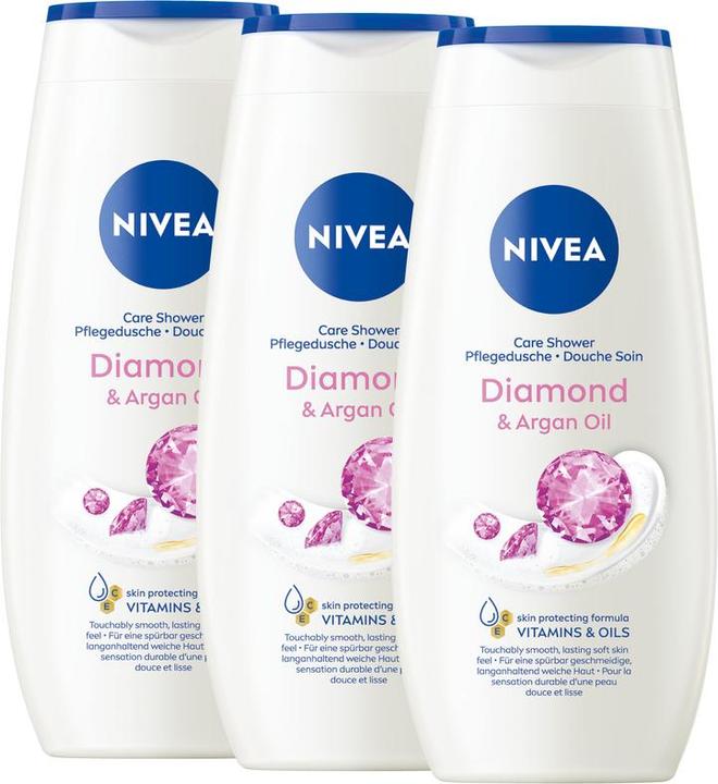 Actual product image NIVEA Pflegedusche Diamond & Argan Oil Trio (750 ml)