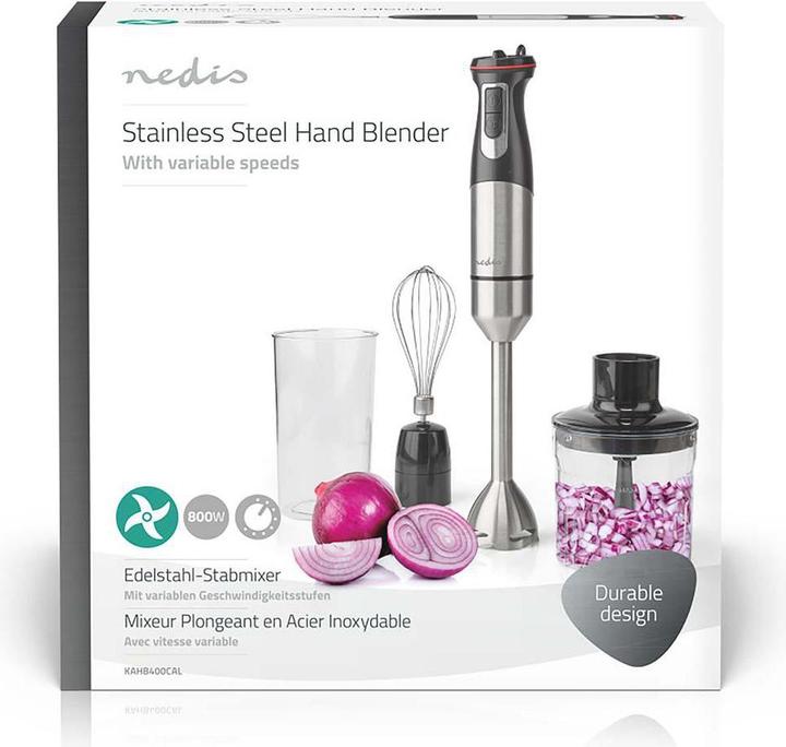 Produktbild Nedis Stabmixer | 800 W | Geschindigkeitseinstellung: variable Geschwindigkeitskontrolle | Hubschrau (EU-Stecker)