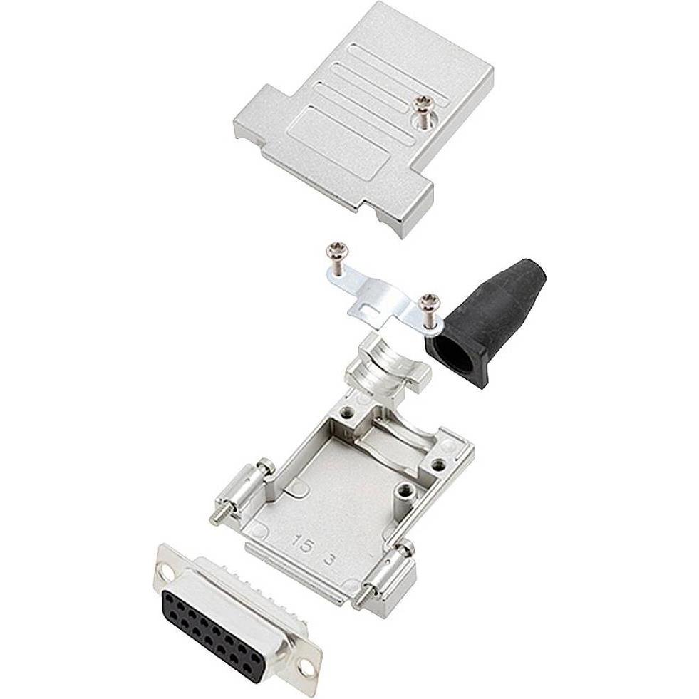 Encitech DTSL15-SJSRG-T-DBS-K 6355-0086-12 D-SUB Buchsenleisten-Set 180 ° Polzah, Elektronikkabel + Stecker