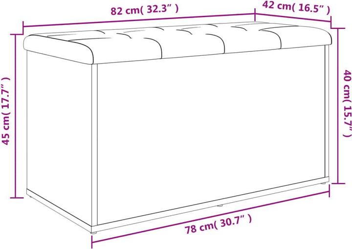 Immagine prodotto VidaXL Panca con contenitore in rovere fumé 82x42x45 cm (42 cm)