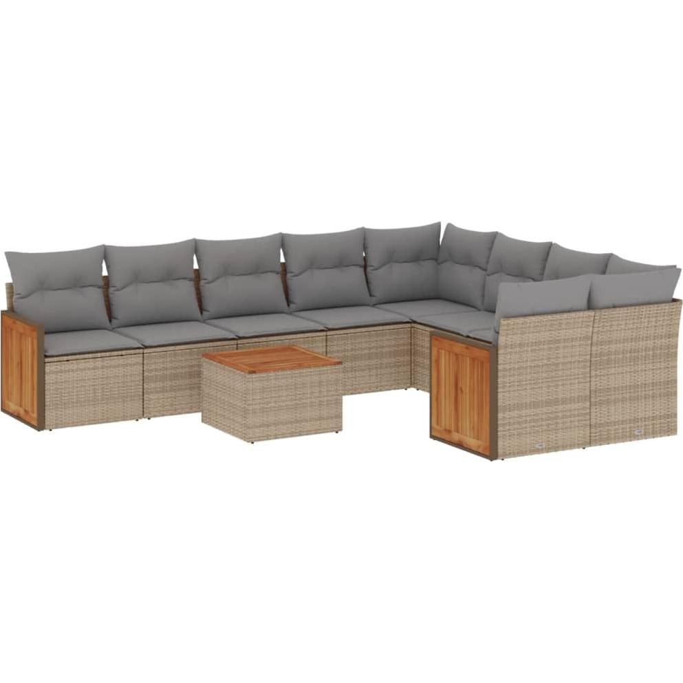 VidaXL, Gartenlounge, 10-tlg. Garten-Lounge-Set mit Kissen