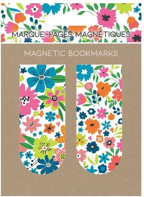 Cart Lesezeichen Blumen Mehrfarbig, 2 Magnete