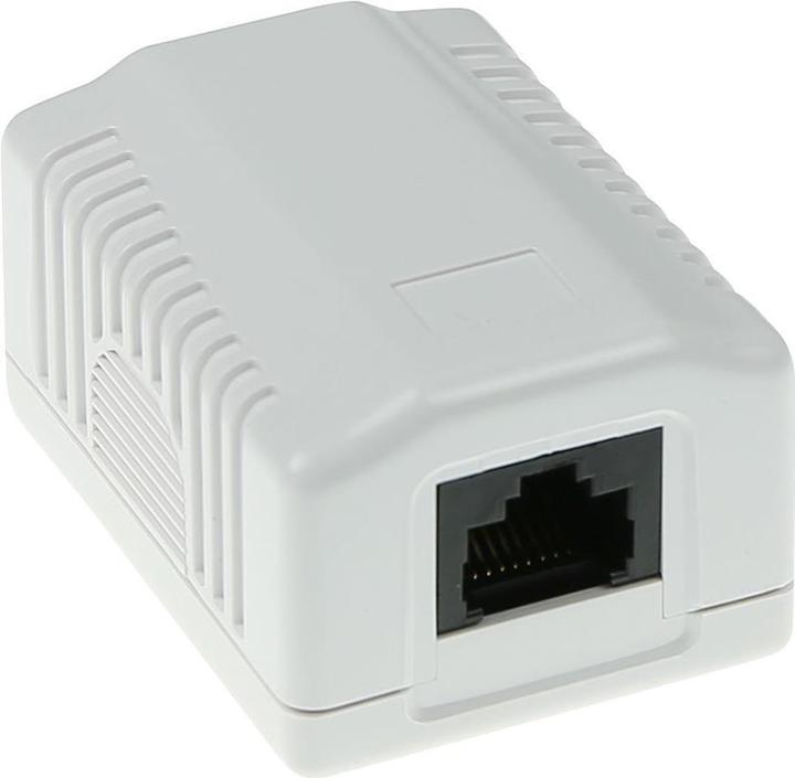 Actual product image ACT Surface mounted box unshielded 1 ports CAT5E. Type: CAT5E Wall mountbox c5e 1 prt unsh (Cords)