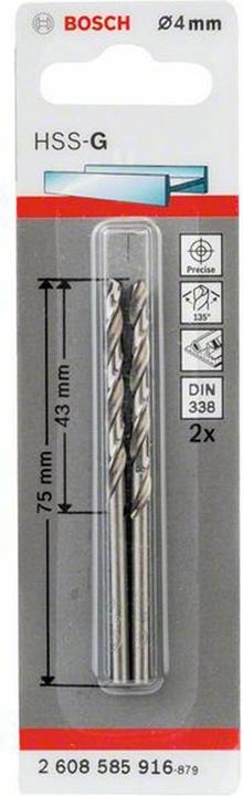 Image du produit Bosch Professional Zubehör Foret hélicoïdal à métaux HSS 4 mm A (4 mm)