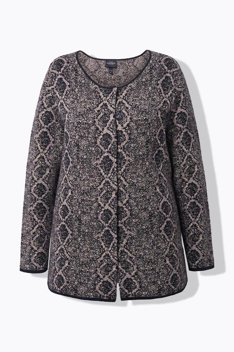 Produktbild Ulla Popken Strickjacke, Schlangen-Design, Rundhals, Langarm (58)