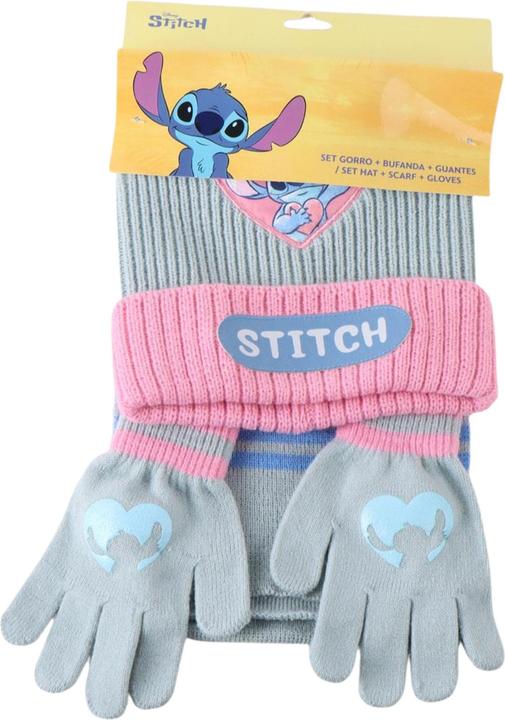 Immagine prodotto Stitch Mütze, Schal Und Handschuhe Hellblau 3 Stücke