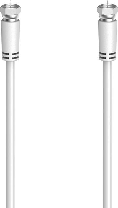 Actual product image Hama SAT connection cable, F plug - F plug, 5.0 m, 90 dB, White (90 dB, Antenna cable)