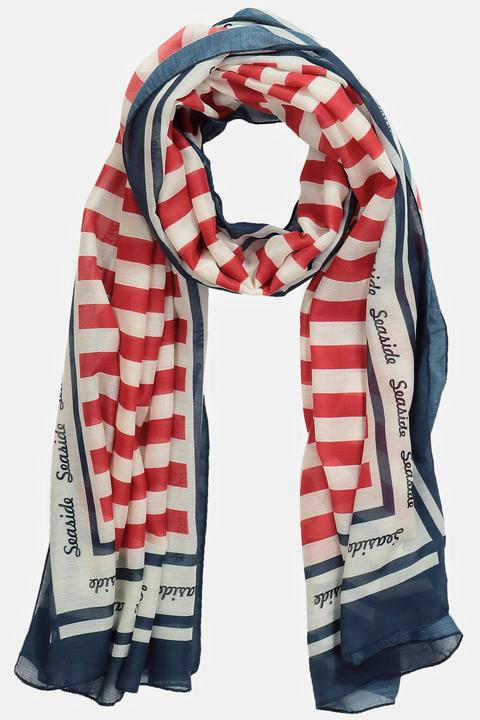 Immagine prodotto Ulla Popken Sciarpa in stile marittimo con righe e nappe