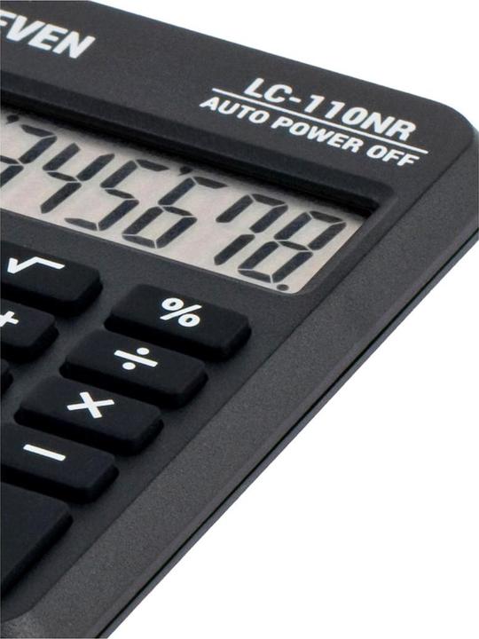 Actual product image Eleven Smart device pocket calculator LC110NR black (Battery operated, Solar panel)