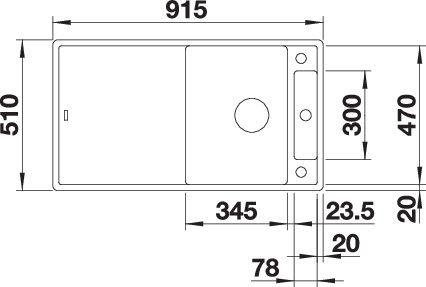 Image du produit Blanco Axia III 5 S (Évier encastré avec égouttoir, 51 cm, 91.50 cm)