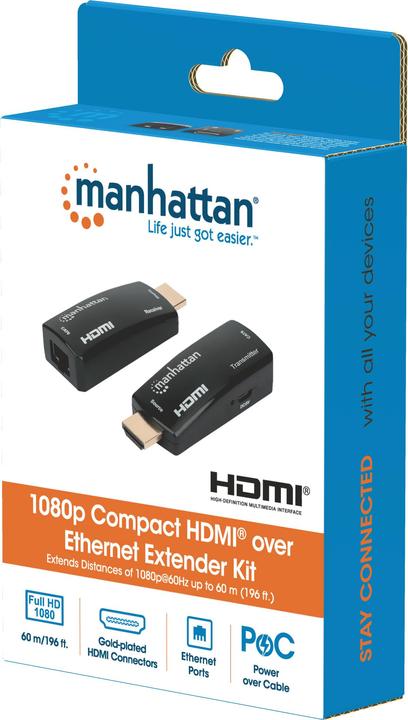 Immagine prodotto Manhattan HDMI zu RJ45 (Micro USB, RJ45, HDMI, 2.70 cm)