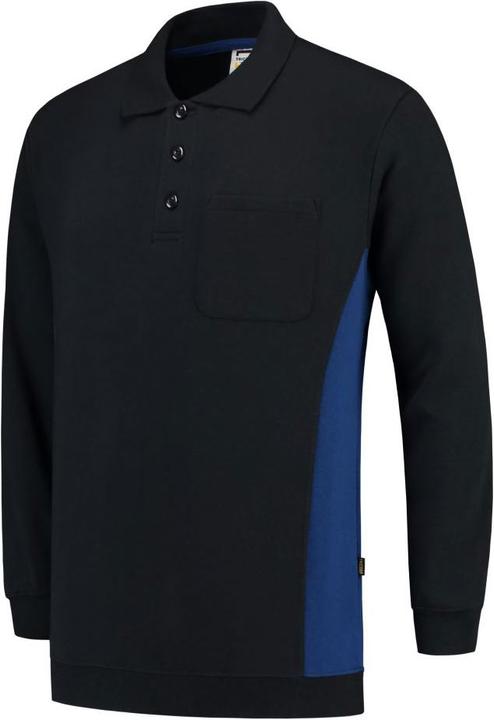 Produktbild Tricorp Sweatshirt Polokragen Bicolor Brusttasche NavyRoyalblue Gr. M (M)