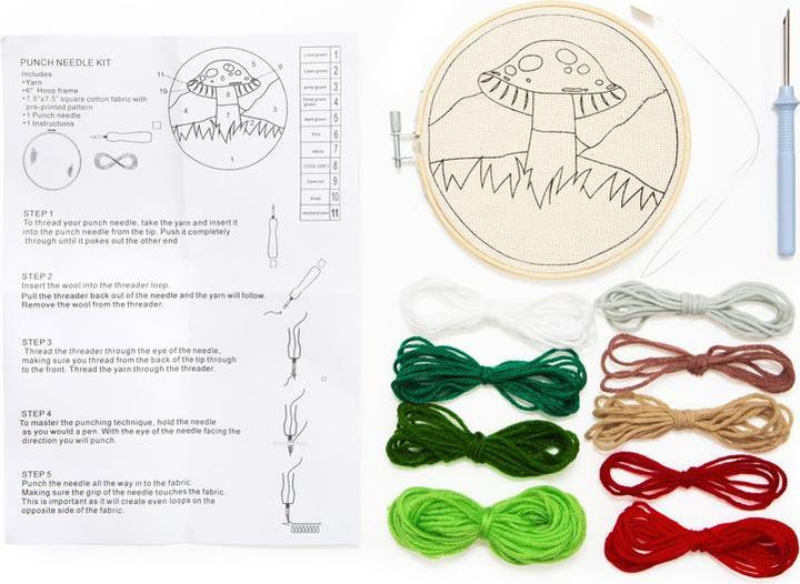 Actual product image Kikkerland Punch Needle Mushroom