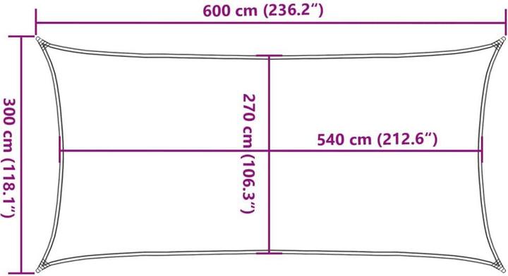 Actual product image vidaXL Sonnensegel (300 x 600 cm)