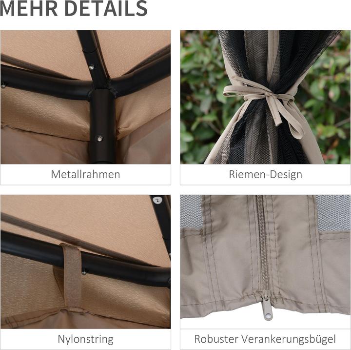 Produktbild Outsunny Gartenpavillon mit Moskitonetz (295 cm, 295 cm)