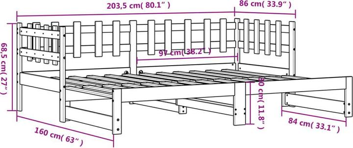 Actual product image vidaXL Tagesbett (80 x 200 cm)