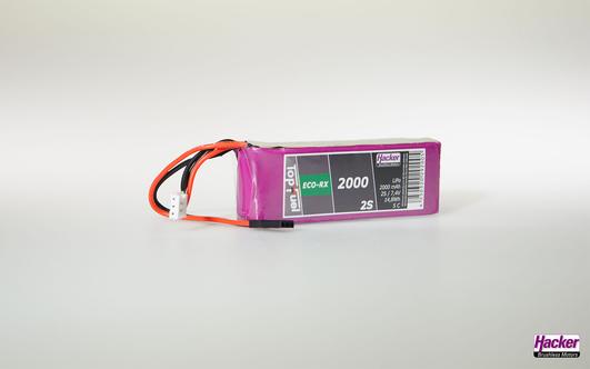 Produktbild Hacker LiPo Pack TF ECO-RX 2000mAh 2S Straight (7.40 V, 2000 mAh)
