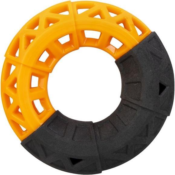Mica Pets Hundespielzeug - Spielring aus Gummi - in schwarz/orange - ca. 14 x 14 x 4 cm, Hundespielzeug