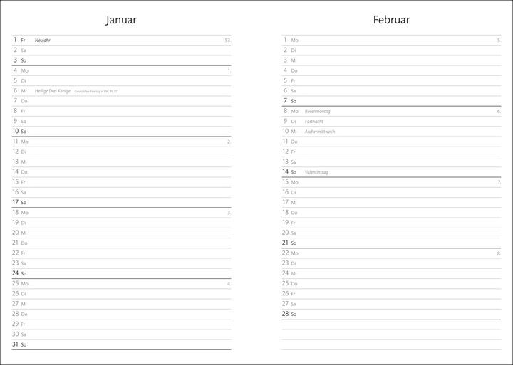 Immagine prodotto Kalenderbuch A6 gelb 2026 (A6, 1 settimana / 2 pagine)