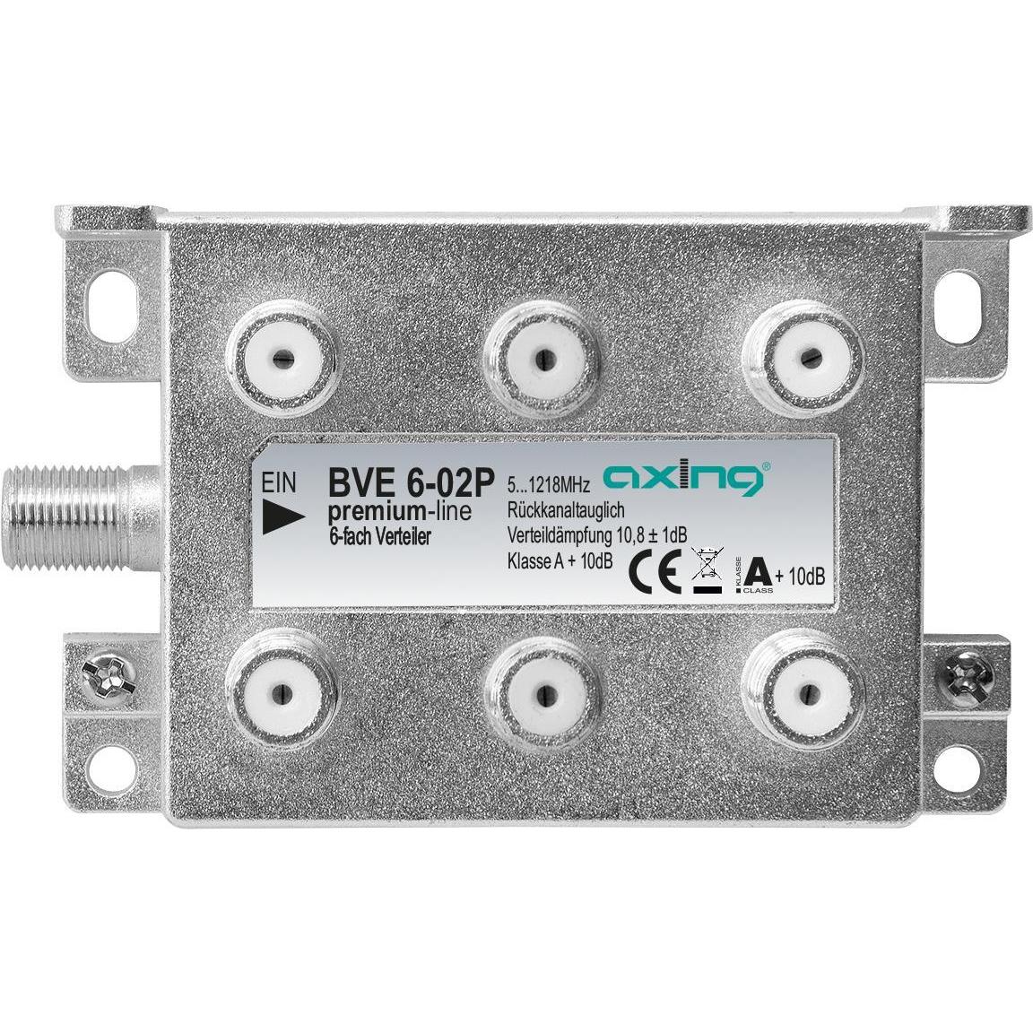 Axing BVE 6-02P Kabelsplitter, TV Receiver Zubehör, Grau